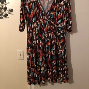 Beautiful, vibrant feather dress